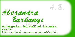 alexandra barkanyi business card